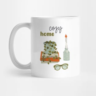 Cozy home objects, interior decorations. Mug